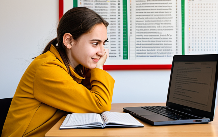 A focused young adult, fully clothed in modest casual attire, experiencing a sudden "Aha!" moment while studying Hungarian. They are seated comfortably at a clean, modern desk, surrounded by language learning materials like a laptop displaying Hungarian text, a notepad with grammar notes, and a Hungarian dictionary. Soft, warm light fills the room, highlighting an expression of clear understanding and quiet triumph on their face. The scene conveys intellectual discovery and the joy of breaking through a language barrier. Safe for work, appropriate content, perfect anatomy, correct proportions, natural pose, well-formed hands, proper finger count, natural body proportions, professional photography, high quality, family-friendly.